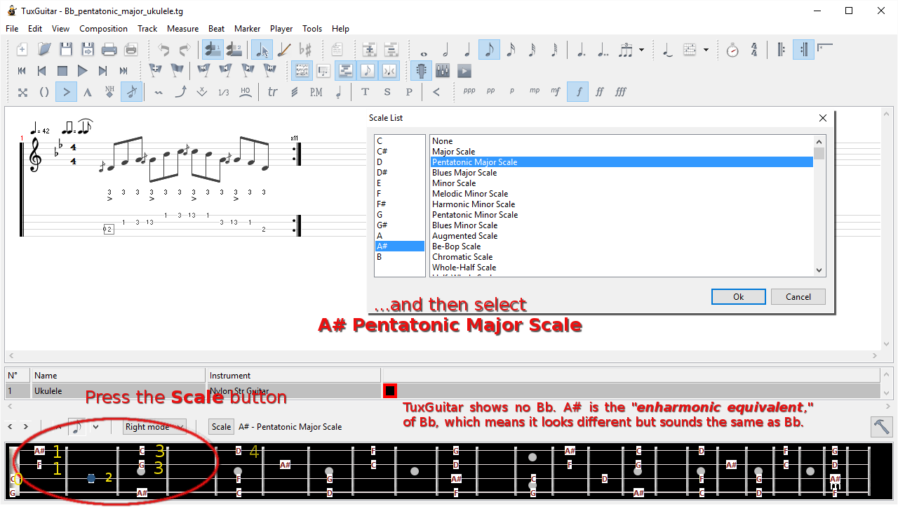 image, notation and tab for lesson